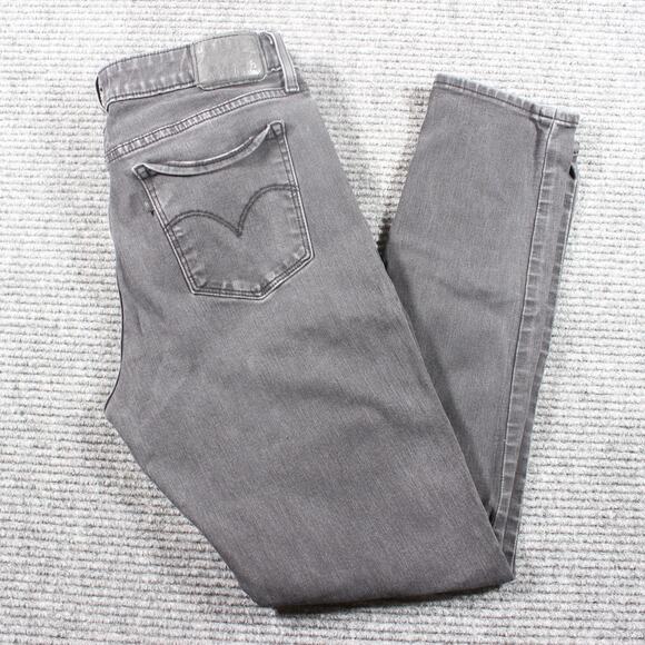 Levi’s 711 Skinny Womens 31 Gray/Black Mid Rise Stretch Cropped Inseam - Picture 1 of 11